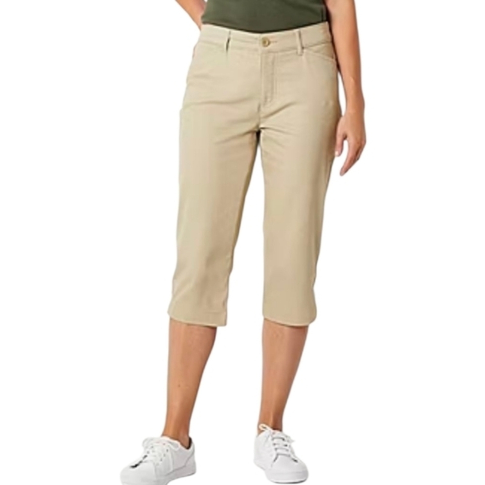 The Limited Cassidy fit khaki Tan straight leg capri pants Women's Size 14